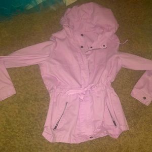Purple jacket with  drawstrings